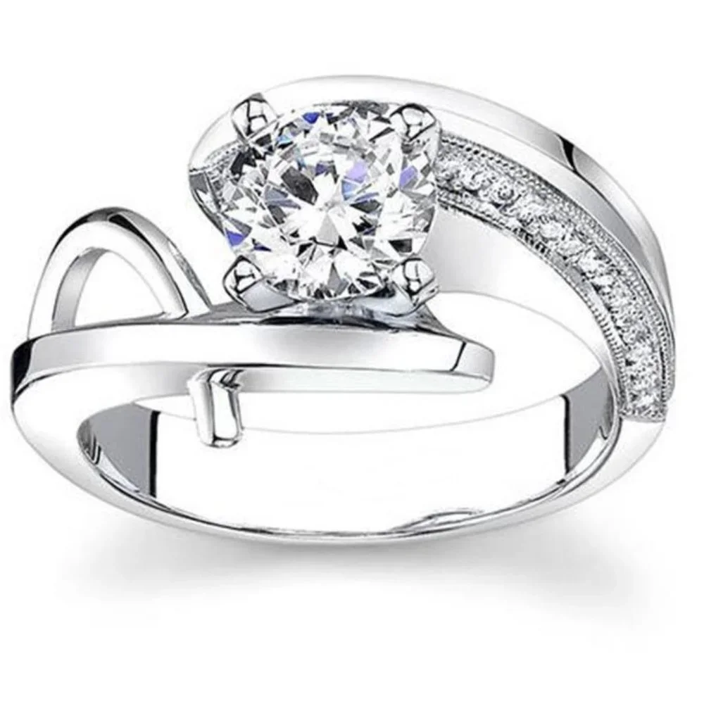 💕 Exclusive 925 Silver Plated Classy CZ Wedding Ring, GPMB1488